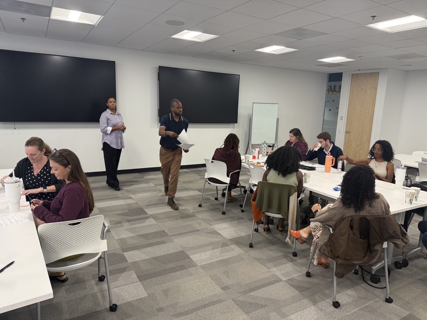 Sales communication workshop — Robert Half Atlanta team participating in a group improv exercise